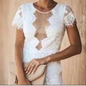 Storia White Lace Mini Dress